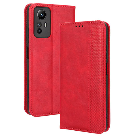 Xiaomi Redmi Note 12S用手帳型 レザーケース スタンド カバー BY4 Xiaomi レッド