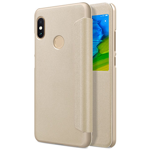 Xiaomi Redmi Note 5 AI Dual Camera用手帳型 レザーケース スタンド L01 Xiaomi ゴールド