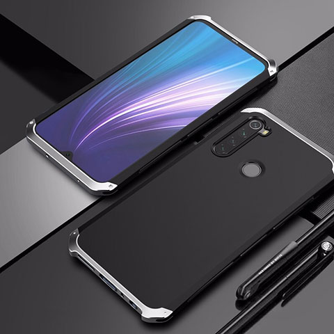 Xiaomi Redmi Note 8 (2021)用ケース 高級感 手触り良い アルミメタル 製の金属製 カバー Xiaomi シルバー・ブラック