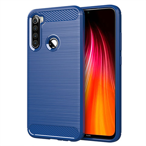 Xiaomi Redmi Note 8 (2021)用シリコンケース ソフトタッチラバー ライン カバー C01 Xiaomi ネイビー