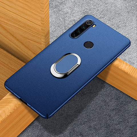 Xiaomi Redmi Note 8 (2021)用ハードケース プラスチック 質感もマット アンド指輪 マグネット式 K01 Xiaomi ネイビー