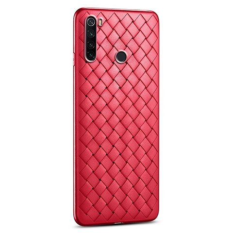 Xiaomi Redmi Note 8用シリコンケース ソフトタッチラバー レザー柄 カバー H02 Xiaomi レッド