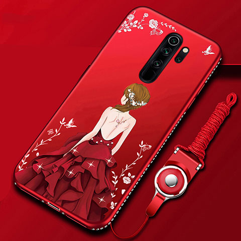 Xiaomi Redmi Note 8 Pro用シリコンケース ソフトタッチラバー バタフライ ドレスガール ドレス少女 カバー Xiaomi レッド