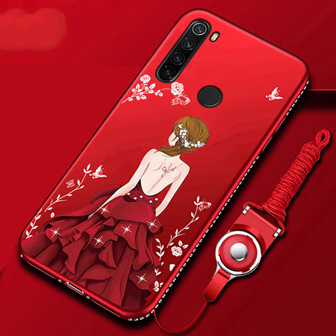 Xiaomi Redmi Note 8T用シリコンケース ソフトタッチラバー バタフライ ドレスガール ドレス少女 カバー Xiaomi レッド