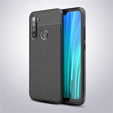 Xiaomi Redmi Note 8T用シリコンケース ソフトタッチラバー レザー柄 カバー Xiaomi ブラック