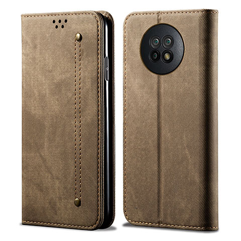 Xiaomi Redmi Note 9 5G用手帳型 布 スタンド Xiaomi カーキ色