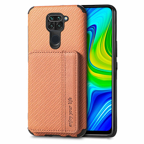 Xiaomi Redmi Note 9用極薄ソフトケース シリコンケース 耐衝撃 全面保護 マグネット式 バンパー S01D Xiaomi ブラウン