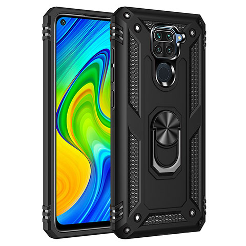 Xiaomi Redmi Note 9用ハイブリットバンパーケース プラスチック アンド指輪 マグネット式 MQ3 Xiaomi ブラック