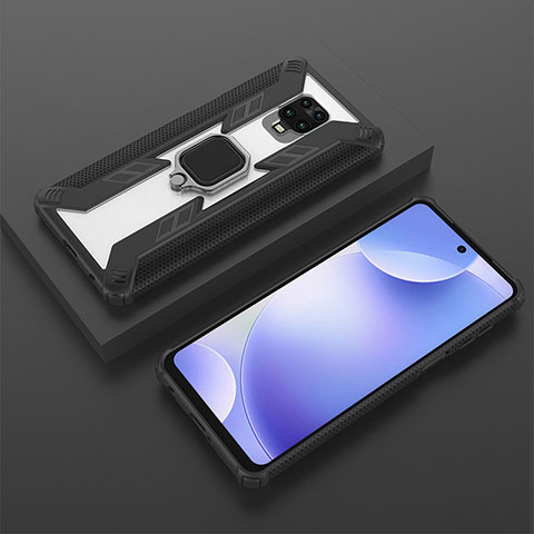 Xiaomi Redmi Note 9 Pro用ハイブリットバンパーケース プラスチック アンド指輪 マグネット式 KC6 Xiaomi ブラック