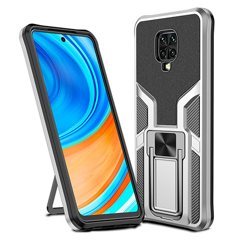 Xiaomi Redmi Note 9 Pro Max用ハイブリットバンパーケース プラスチック アンド指輪 マグネット式 ZL1 Xiaomi シルバー