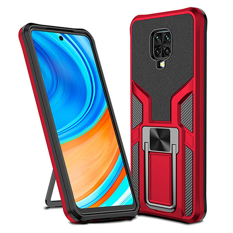 Xiaomi Redmi Note 9 Pro Max用ハイブリットバンパーケース プラスチック アンド指輪 マグネット式 ZL1 Xiaomi レッド