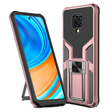 Xiaomi Redmi Note 9 Pro Max用ハイブリットバンパーケース プラスチック アンド指輪 マグネット式 ZL1 Xiaomi ローズゴールド