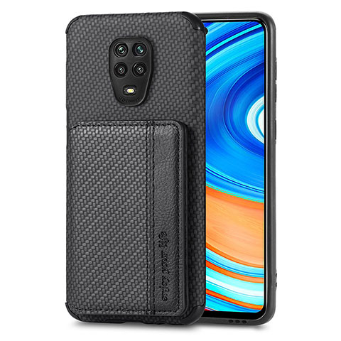 Xiaomi Redmi Note 9S用極薄ソフトケース シリコンケース 耐衝撃 全面保護 マグネット式 バンパー S01D Xiaomi ブラック