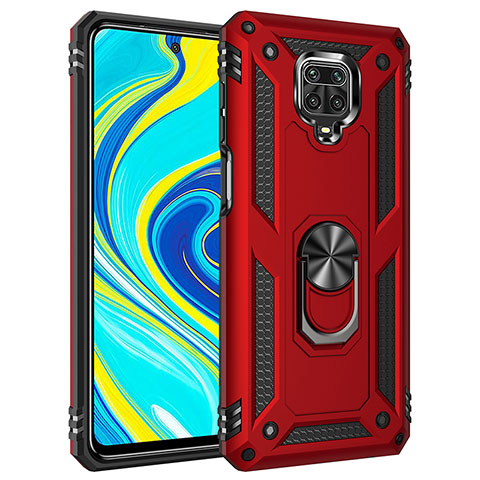 Xiaomi Redmi Note 9S用ハイブリットバンパーケース プラスチック アンド指輪 マグネット式 MQ3 Xiaomi レッド