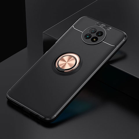 Xiaomi Redmi Note 9T 5G用極薄ソフトケース シリコンケース 耐衝撃 全面保護 アンド指輪 マグネット式 バンパー SD2 Xiaomi ゴールド・ブラック