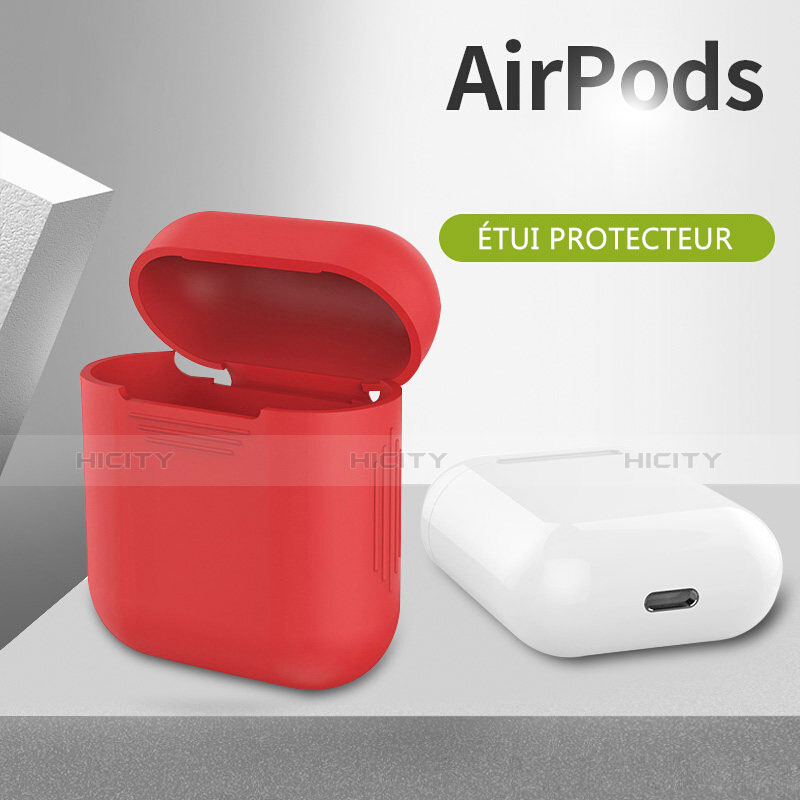 シリコン ケース 保護 収納 ズ用 Airpods 充電ボックス A03 アップル レッド