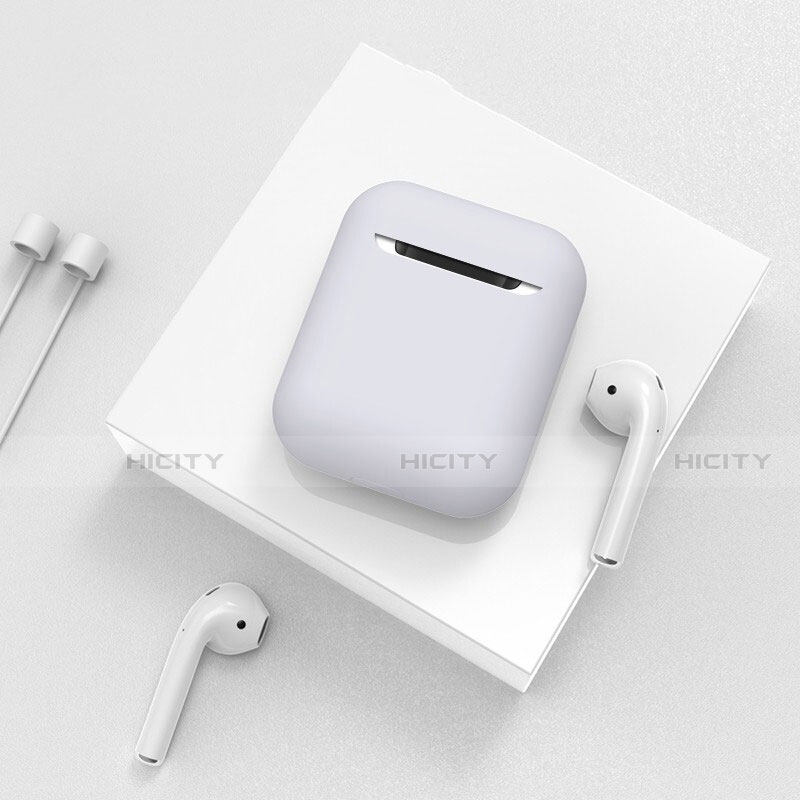 シリコン ケース 保護 収納 ズ用 Airpods 充電ボックス C01 アップル シルバー