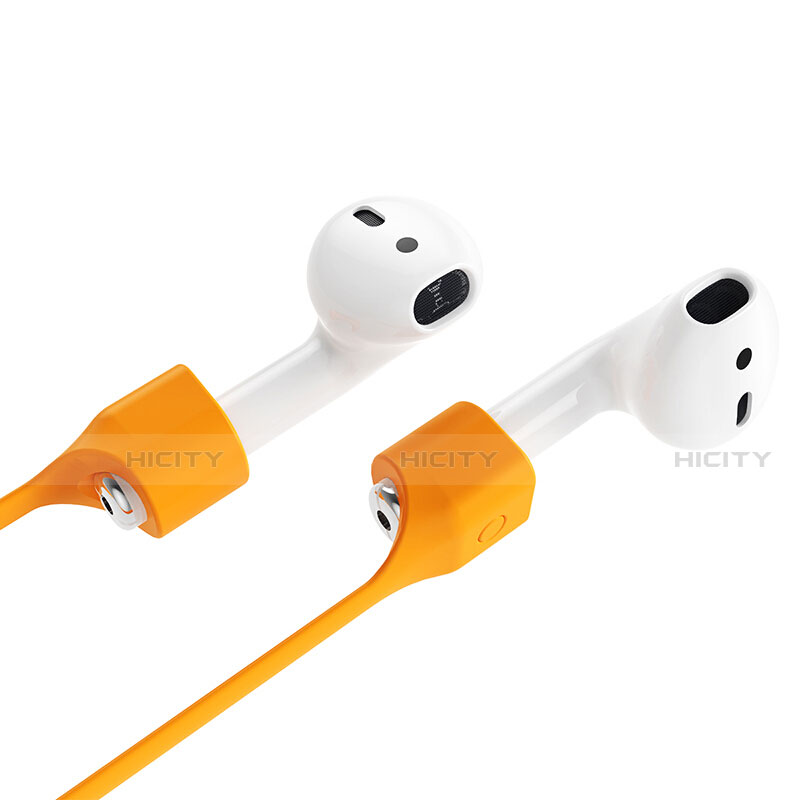 Apple AirPods Pro用紛失防止 シリコン ストラップ 軽量 脱着簡単 アップル オレンジ