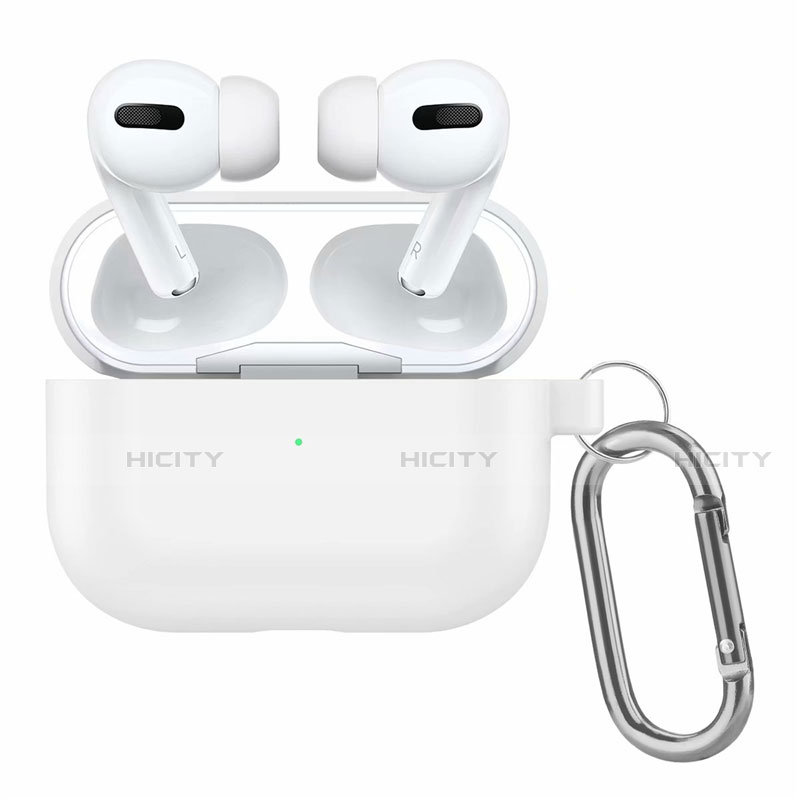 シリコン ケース 紛失防止 ズ用 AirPods Pro 充電ボックス アップル ホワイト