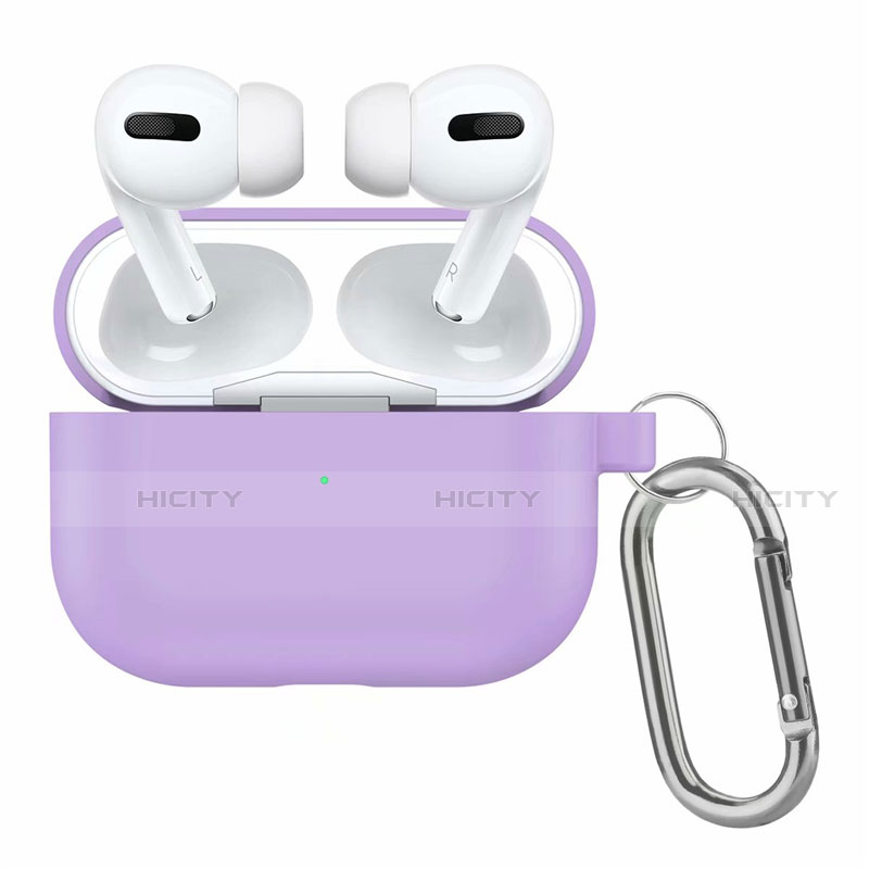 シリコン ケース 紛失防止 ズ用 AirPods Pro 充電ボックス アップル ラベンダー