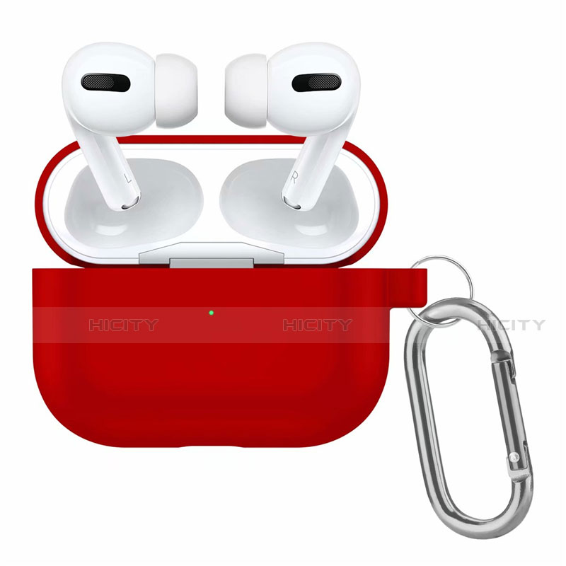 シリコン ケース 紛失防止 ズ用 AirPods Pro 充電ボックス アップル レッド