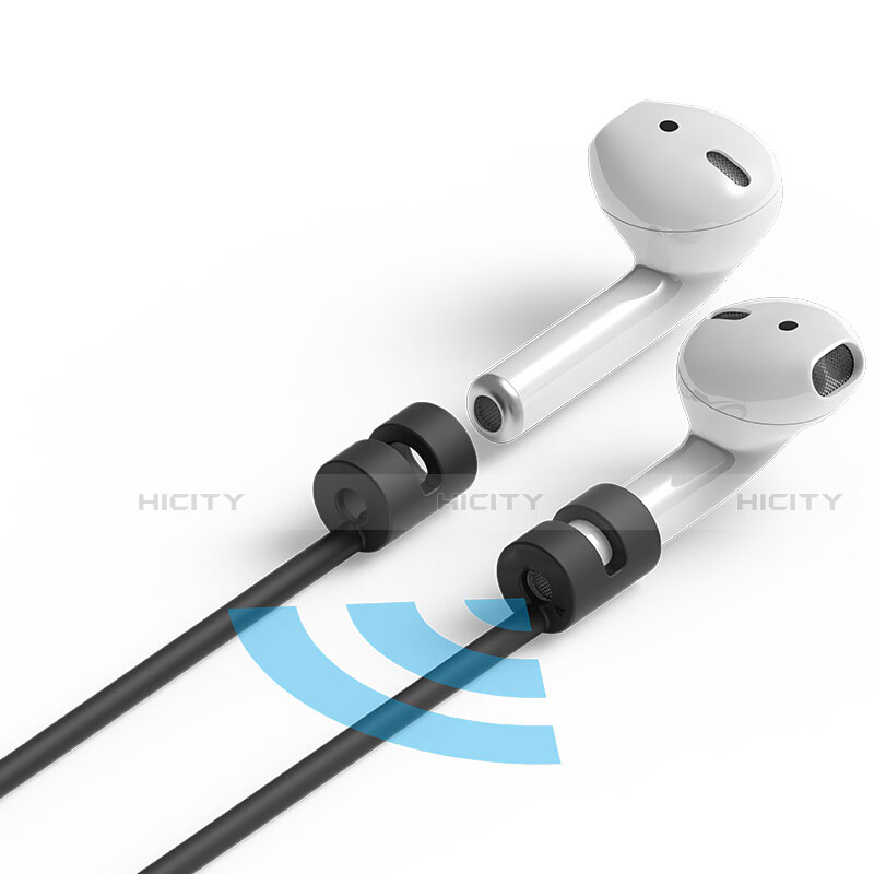 Apple AirPods Pro用紛失防止 シリコン ストラップ 軽量 脱着簡単 C02 アップル ブラック