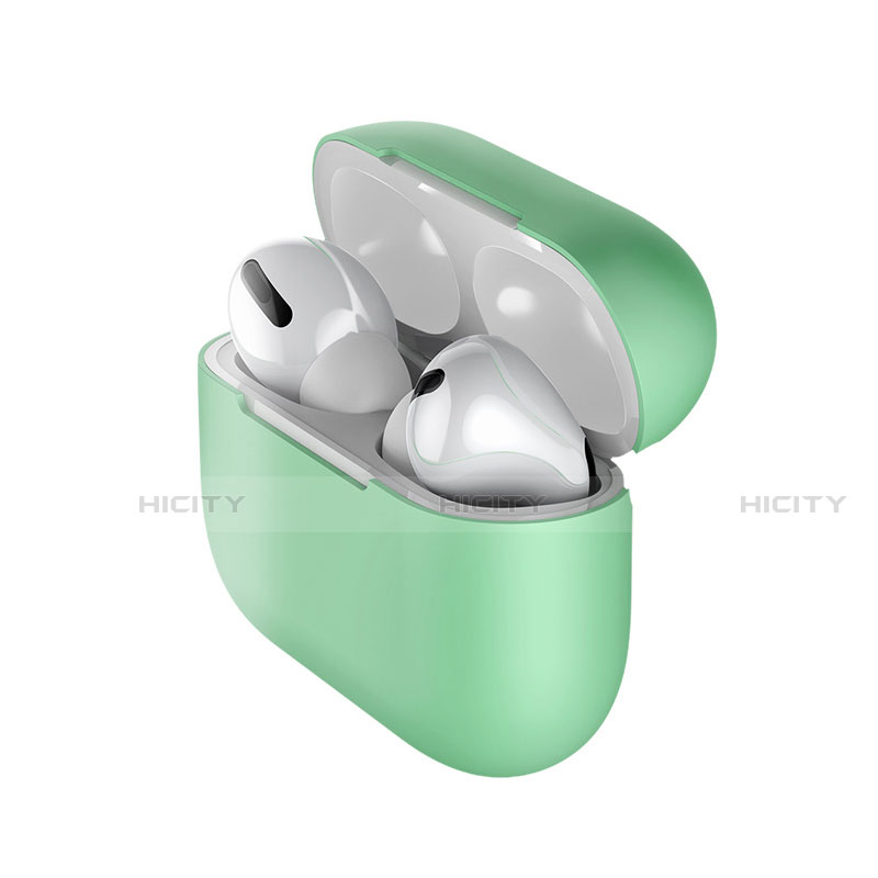 Apple AirPods Pro用360度 フルカバー極薄ソフトケース シリコンケース 耐衝撃 全面保護 バンパー S01 アップル グリーン