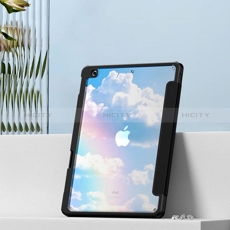 Apple iPad 10.2 (2019)用手帳型 レザーケース スタンド カバー P01 アップル ブラック