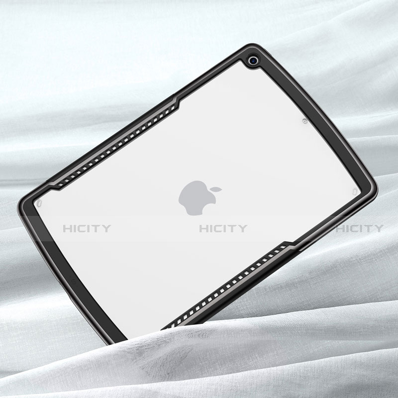 Apple iPad 10.2 (2019)用ハイブリットバンパーケース クリア透明 プラスチック 鏡面 カバー アップル ブラック