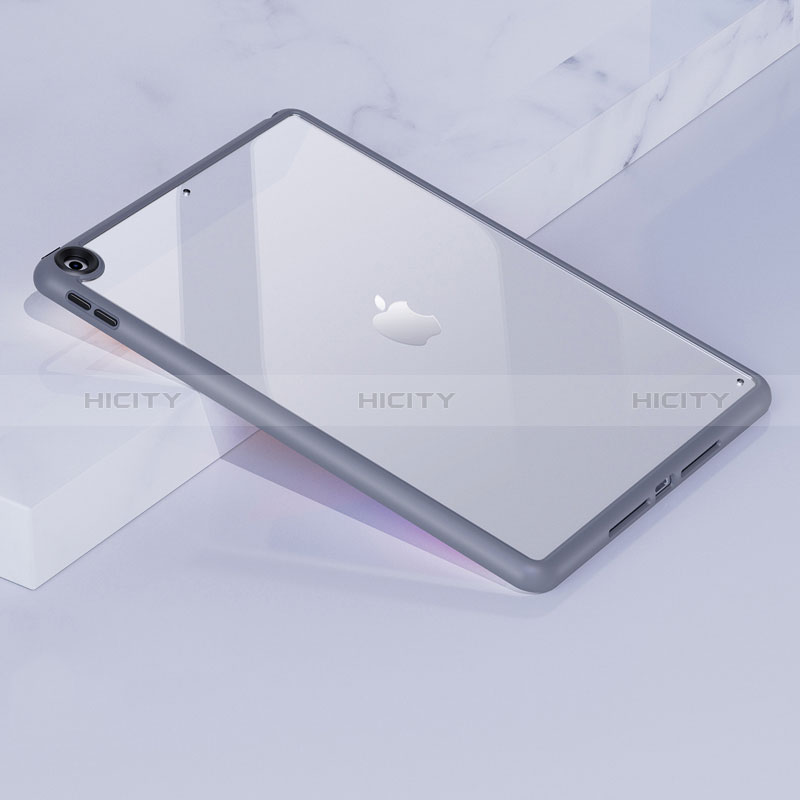 Apple iPad 10.2 (2019)用ハイブリットバンパーケース クリア透明 プラスチック カバー アップル ラベンダーグレー