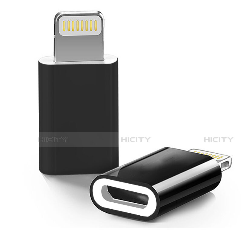 Apple iPad 10.2 (2020)用Android Micro USB to Lightning USB アクティブ変換ケーブルアダプタ H01 アップル ブラック