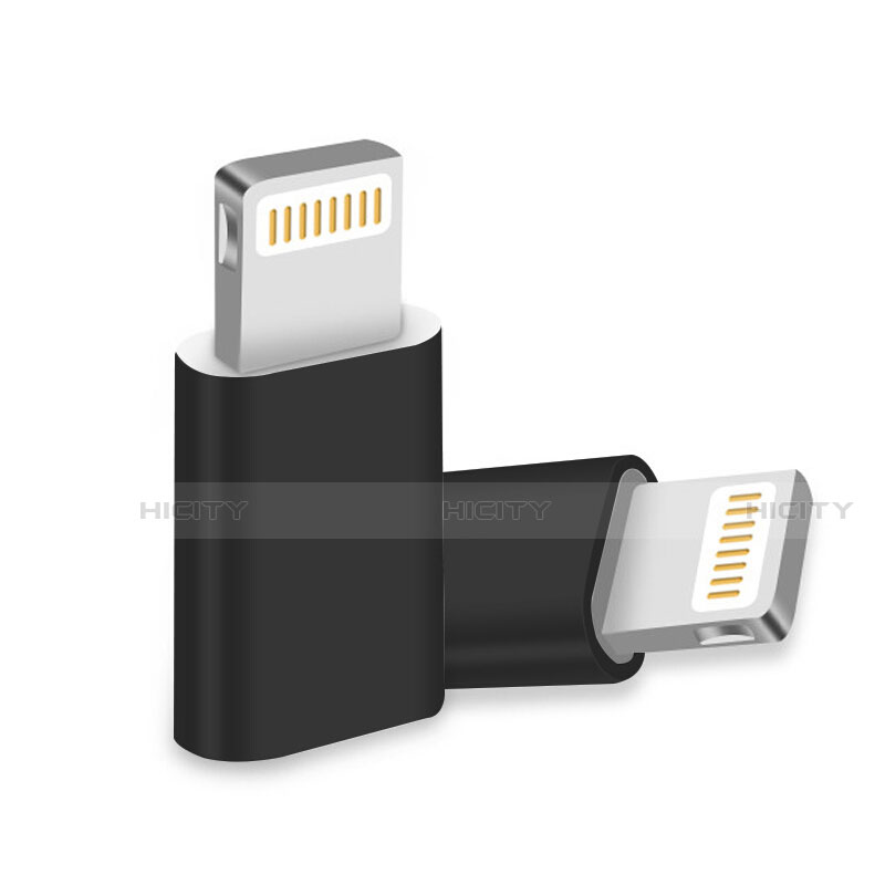 Apple iPad 10.2 (2020)用Android Micro USB to Lightning USB アクティブ変換ケーブルアダプタ H01 アップル ブラック