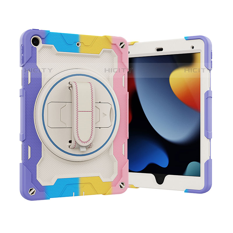 Apple iPad 10.2 (2020)用ハイブリットバンパーケース スタンド プラスチック 兼シリコーン カバー L03 アップル パープル
