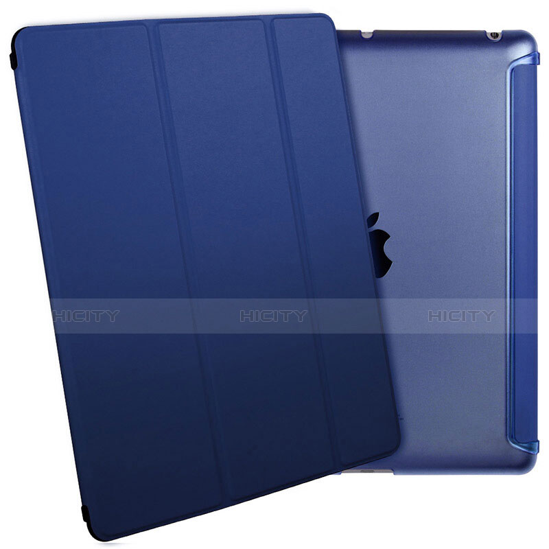 Apple iPad 3用手帳型 レザーケース スタンド L01 アップル ネイビー