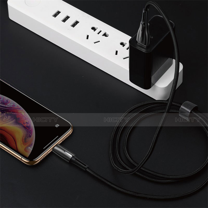 Apple iPad 4用USBケーブル 充電ケーブル D02 アップル ブラック