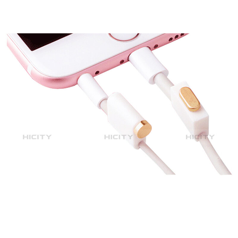 Apple iPad Air 10.9 (2020)用アンチ ダスト プラグ キャップ ストッパー Lightning USB J02 アップル ゴールド