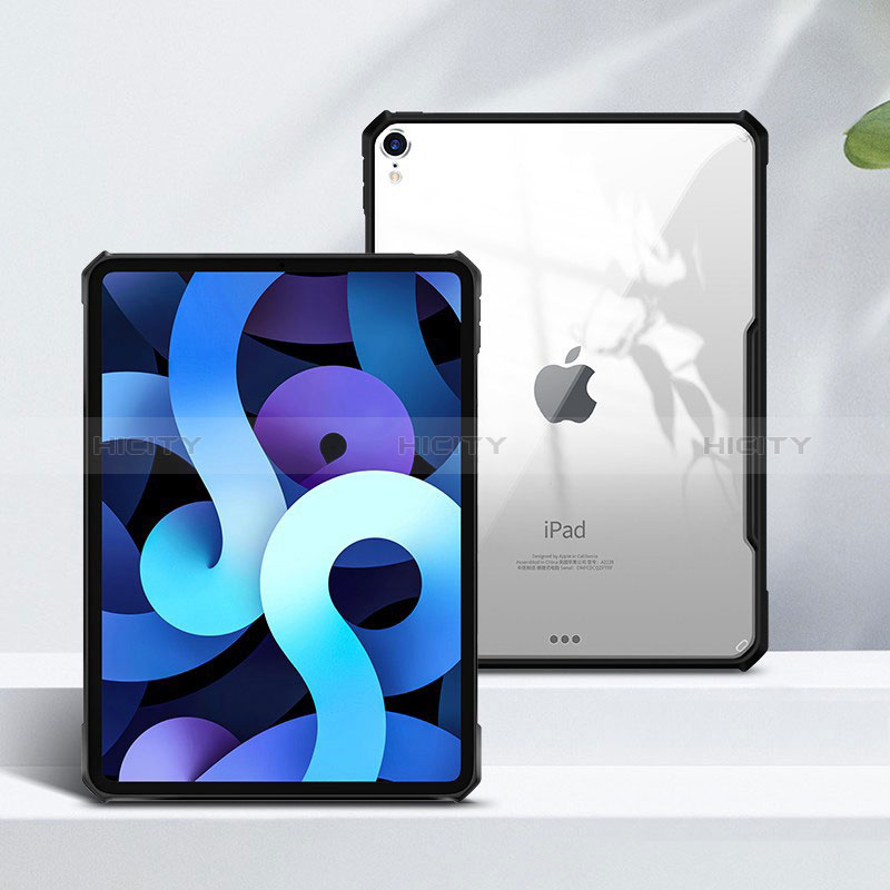 Apple iPad Air 5 10.9 (2022)用極薄ソフトケース シリコンケース 耐衝撃 全面保護 クリア透明 T04 アップル ブラック