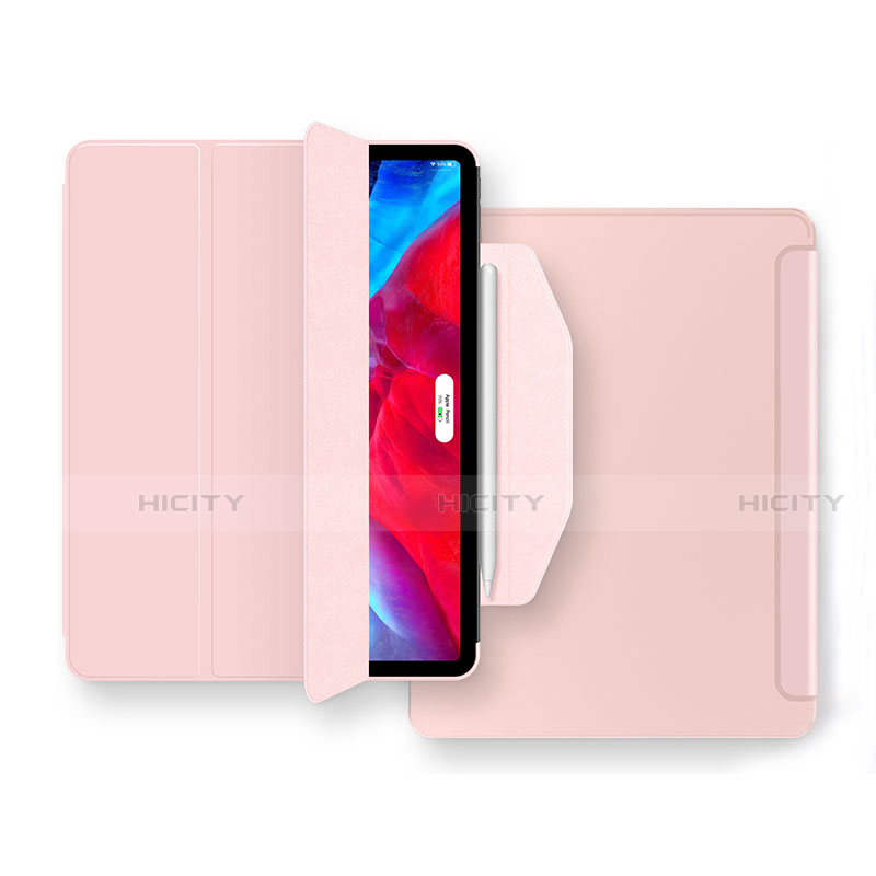 Apple iPad Air 5 10.9 (2022)用手帳型 レザーケース スタンド カバー L04 アップル ピンク
