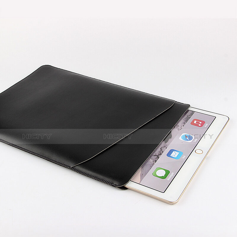 Apple iPad Air用高品質ソフトレザーポーチバッグ ケース イヤホンを指したまま アップル ブラック