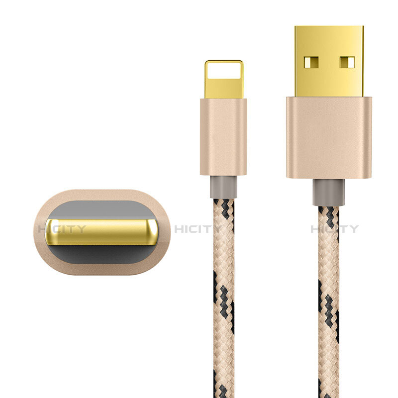 Apple iPad Mini 3用USBケーブル 充電ケーブル L01 アップル ゴールド