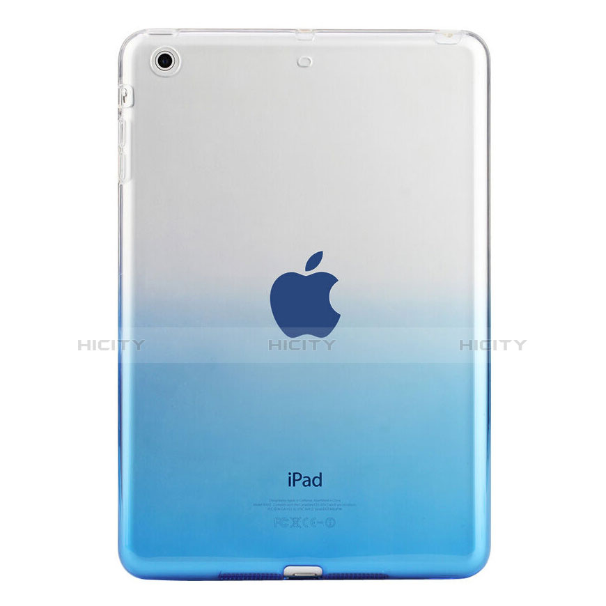 Apple iPad Mini 3用極薄ソフトケース グラデーション 勾配色 クリア透明 アップル ネイビー