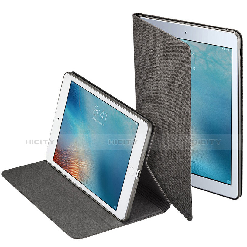 Apple iPad Mini 3用手帳型 レザーケース スタンド L01 アップル ブラック