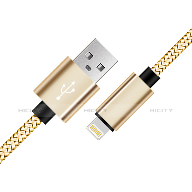 Apple iPad Mini 4用USBケーブル 充電ケーブル L07 アップル ゴールド