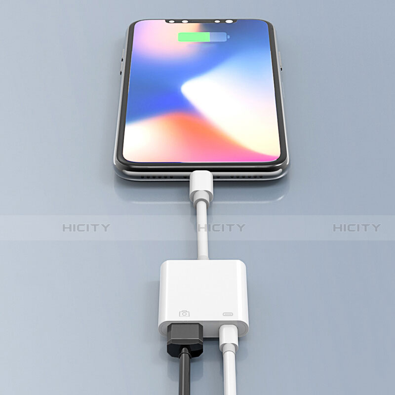 Apple iPad Mini 5 (2019)用Lightning to USB OTG 変換ケーブルアダプタ H01 アップル ホワイト