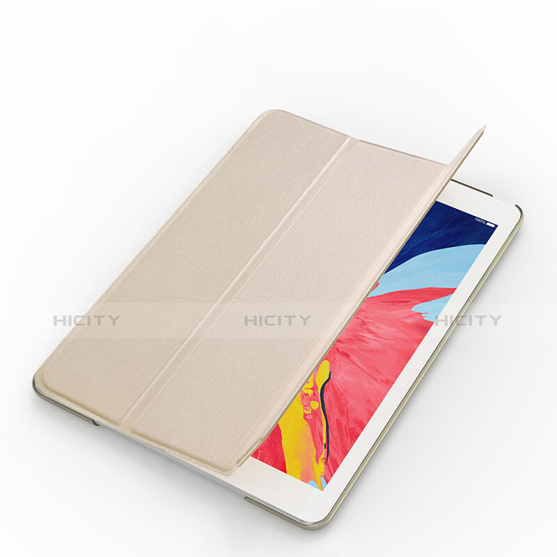 Apple iPad Mini 5 (2019)用手帳型 レザーケース スタンド アップル ゴールド