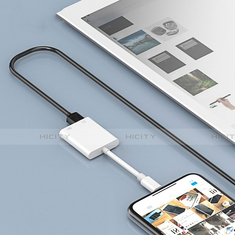 Apple iPad Mini用Lightning to USB OTG 変換ケーブルアダプタ H01 アップル ホワイト