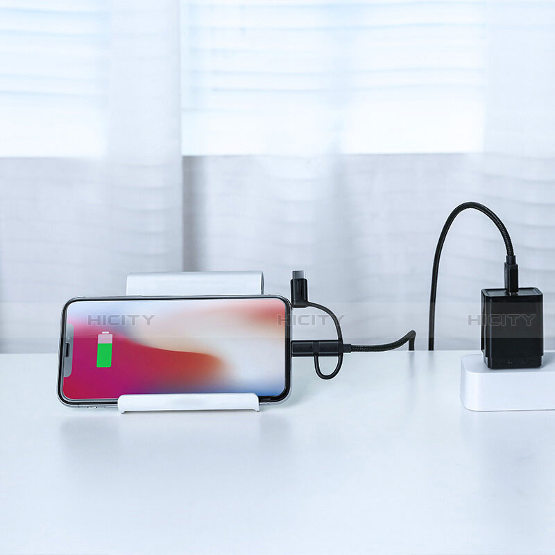 Apple iPad Mini用Lightning USBケーブル 充電ケーブル Android Micro USB C01 アップル ブラック