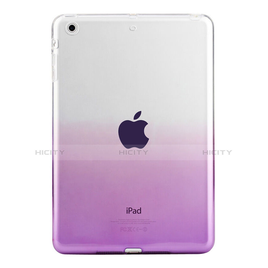 Apple iPad Mini用極薄ソフトケース グラデーション 勾配色 クリア透明 アップル パープル