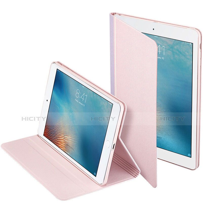 Apple iPad Mini用手帳型 レザーケース スタンド L03 アップル ピンク