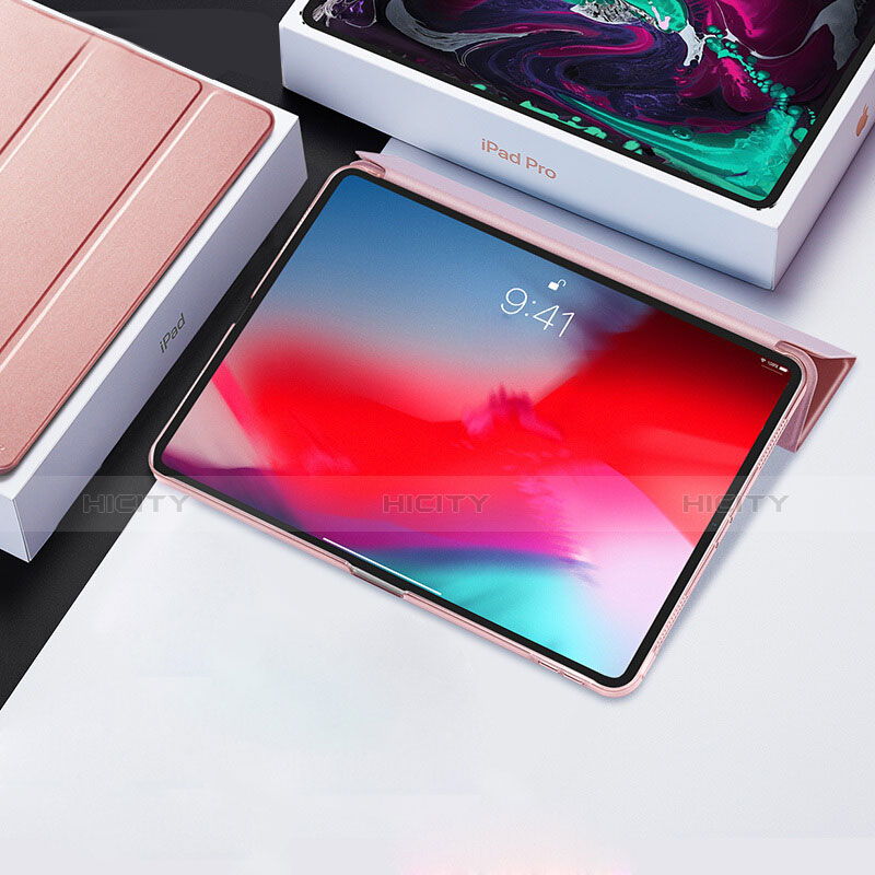 Apple iPad Pro 11 (2018)用手帳型 レザーケース スタンド L01 アップル ピンク